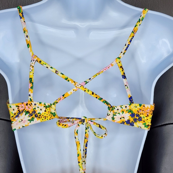 TIME AND TRU Yellow Floral Bikini Set Size: M (8-10) EUC - Picture 5 of 12